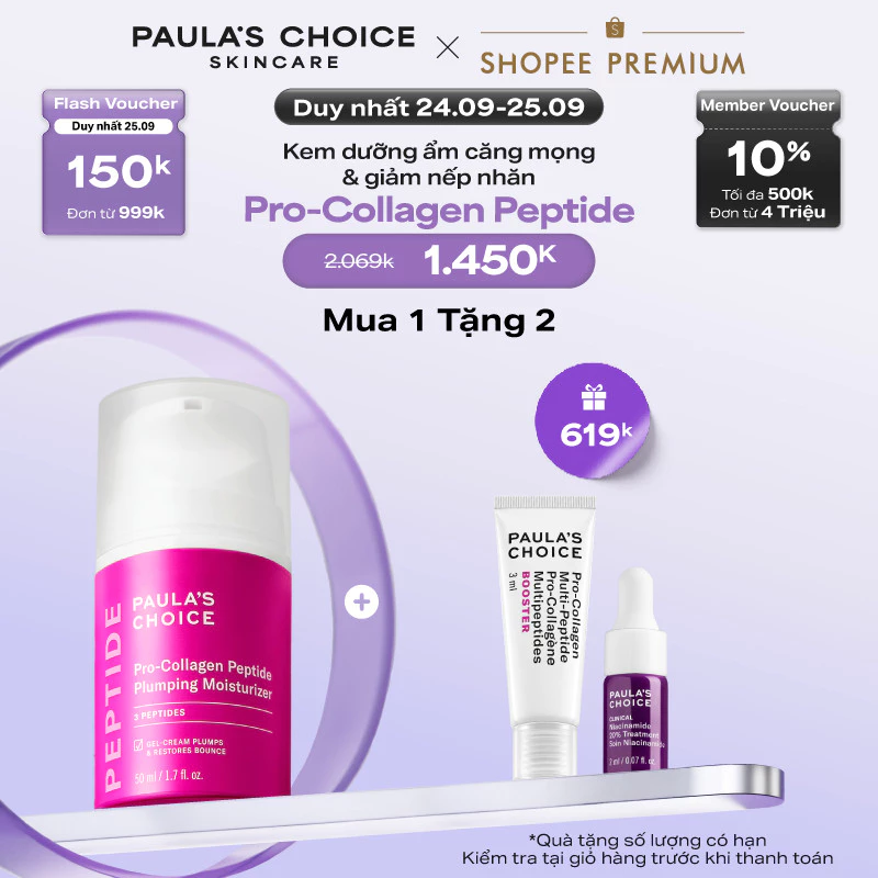 Kem dưỡng ẩm căng mọng và giảm nếp nhăn Paula's Choice Pro-Collagen Peptide Plumping Moisturizer 50ml 1510