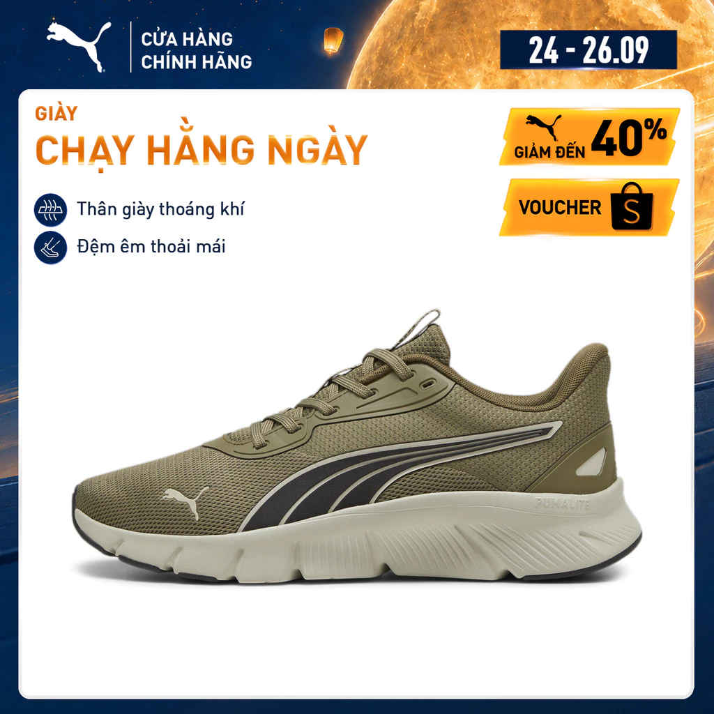 Giày Thể Thao PUMA Unisex FlexFocus Lite Màu Xanh Lá