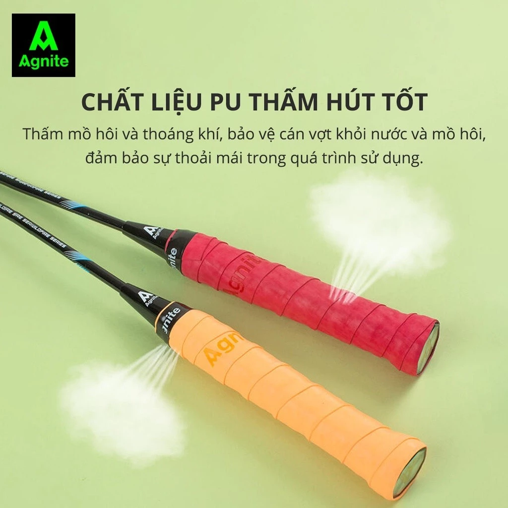 [MUA 3 GIẢM 30%] Quấn vợt cầu lông, tennis chính hãng Agnite chống trơn trượt, thoáng khí chống mồ hôi, ma sát tốt