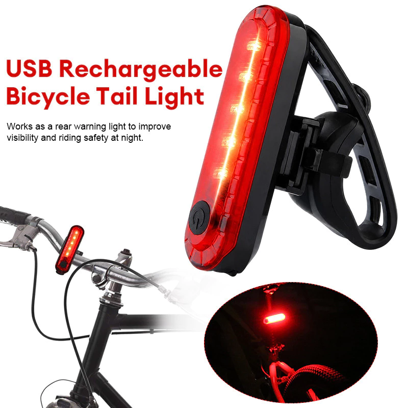 Đèn hậu xe đạp sạc USB COB, đèn cảnh báo an toàn phía sau, độ sáng cao, chống thấm nước, dùng cho xe đạp.