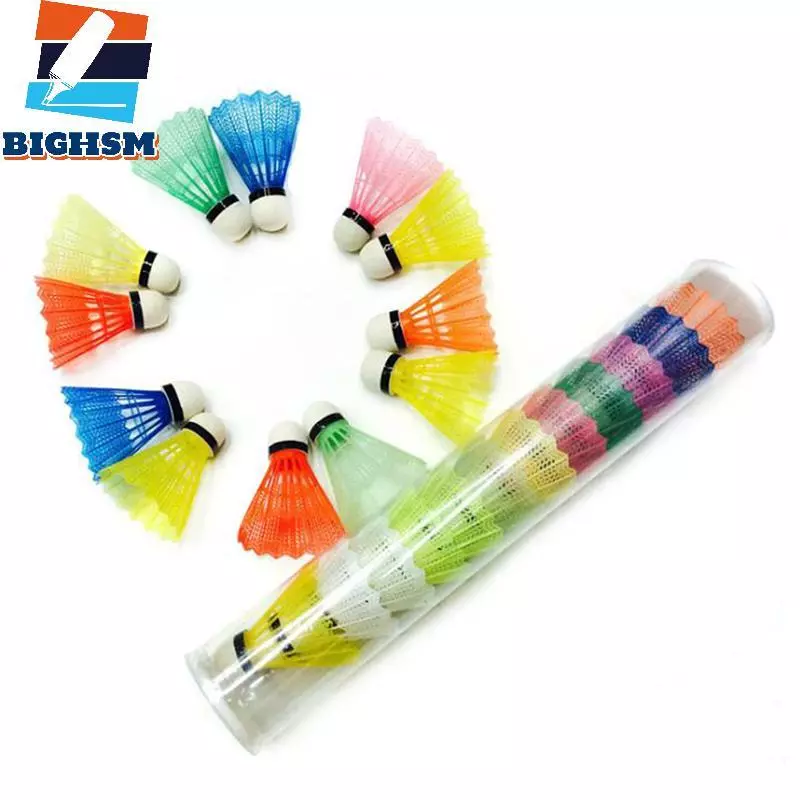 [BIGHSM] 12 Bóng Cầu Lông Đầy Màu Sắc Di Động Shuttlecos Cung Cấp Chất Lượng Cao