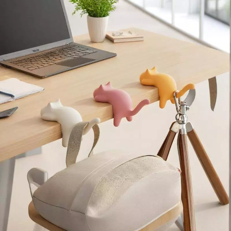 U & X Dễ Thương Di Động Túi Mèo Móc Treo Bàn Móc Túi Xách Bapa Túi Du Lịch Người Tổ Chức Giá Đỡ Trang Trí Văn Phòng Nhà Bàn Móc Bên MỚI