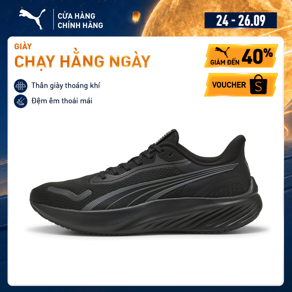 Giày Chạy Bộ PUMA Unisex Pounce Lite Black-Cool Dark Gray Màu Đen
