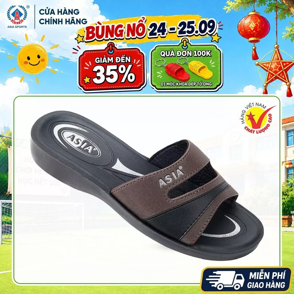 Dép Nữ ASIA Đỏ Nâu Đa Dụng - Dép Lê Nhựa Đi Trong Nhà Đi Chơi Chống Trượt Bền Nhẹ - DW14/DW32/DW35