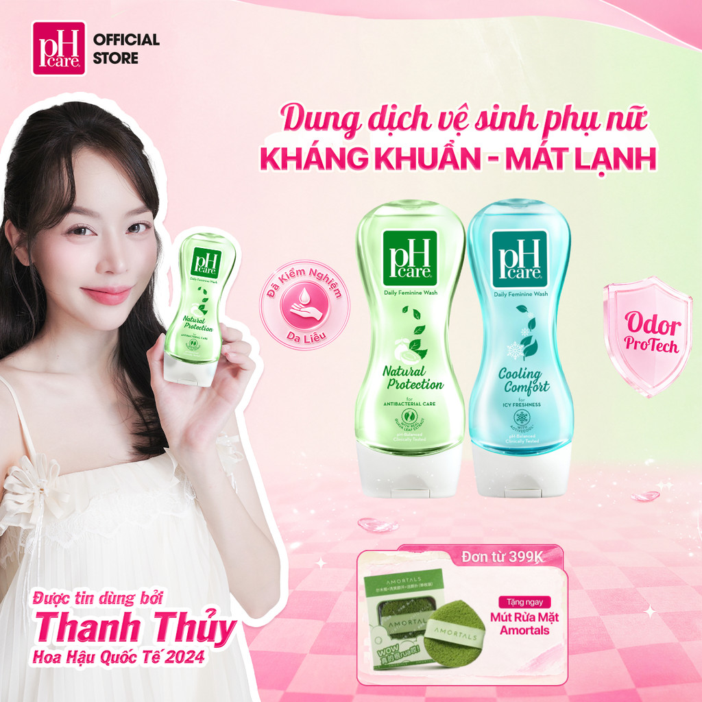 Dung Dịch Vệ Sinh Phụ Nữ pH Care Kháng Khuẩn Thiên Nhiên, Dưỡng Da Sáng Hồng…