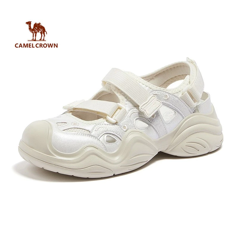 CAMEL CROWN SPORTS Xăng đan Tăng Chiều Cao Đế Dày Thể Thao Thường Ngày Cho Nữ Rỗng Thoáng Khí Xấu Xí Giày Dễ Thương