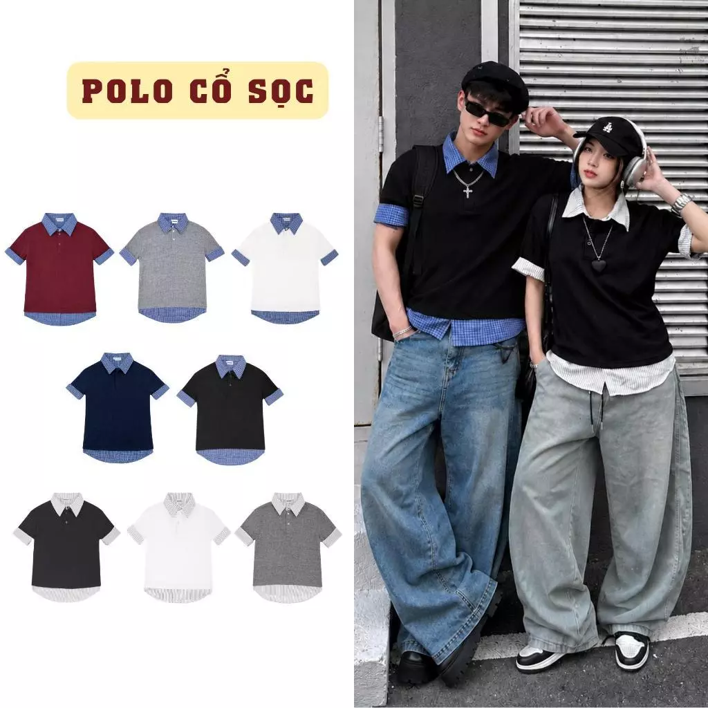 Áo Polo Phối Sơ Mi SAIGONESE Áo Tay Ngắn Form Boxy Unisex Nam Nữ - SM02SG