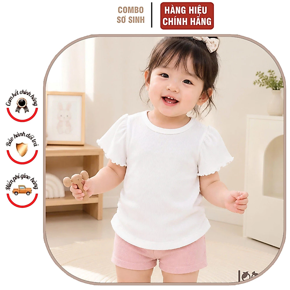 Áo tay bồng Joonee phong cách Hàn Quốc xinh xắn - chất liệu thun tăm mềm mại, co giãn Size 9M–4Y (8–17kg)tốt