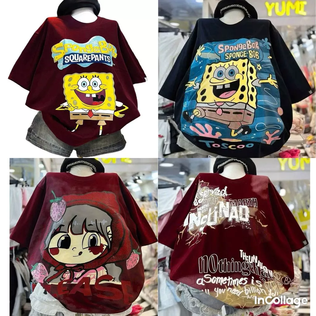 Áo thun dáng rộng cổ tròn ngắn tay Tizionvnnn ngọt ngào thiết kế Hàn Quốc, cotton nguyên chất -thuba96