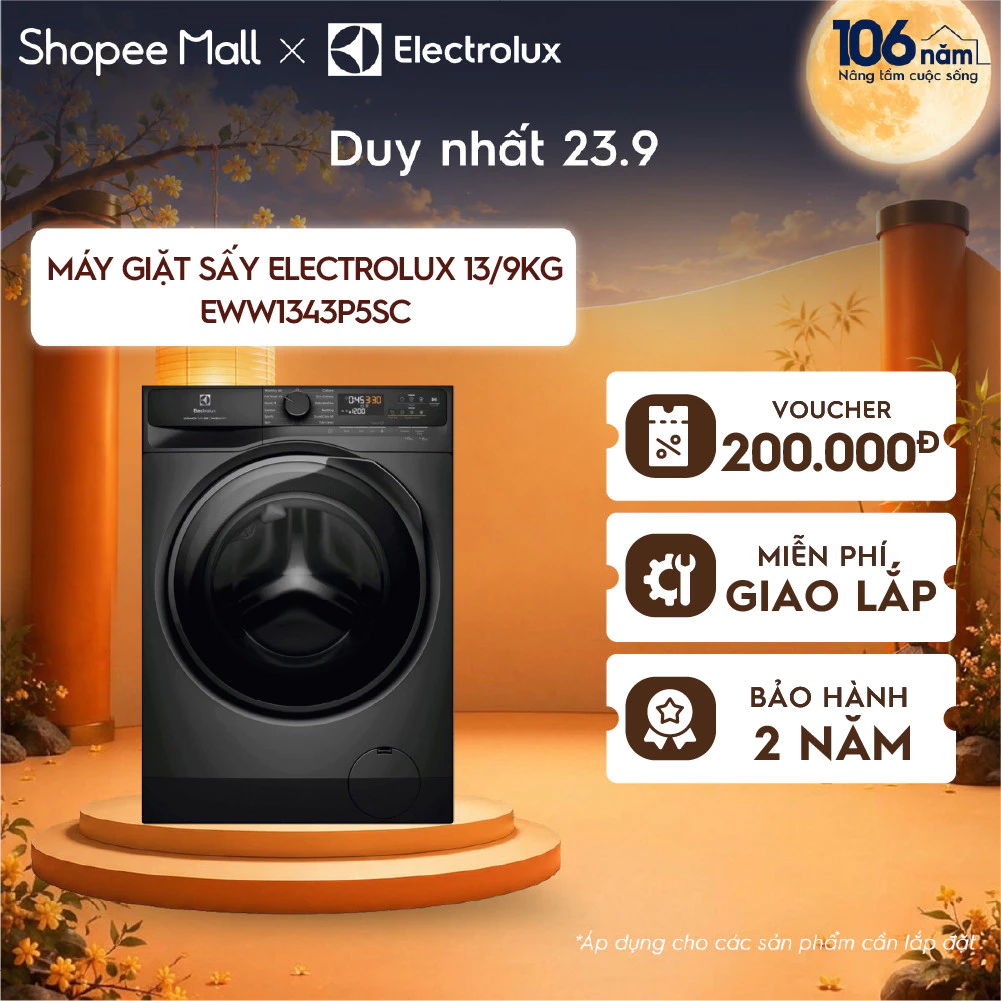 Free giao lắp - Máy giặt sấy Electrolux 13/9kg UltimateCare 500 EWW1343P5SC - EcoInverter, giặt đầy tải 45p