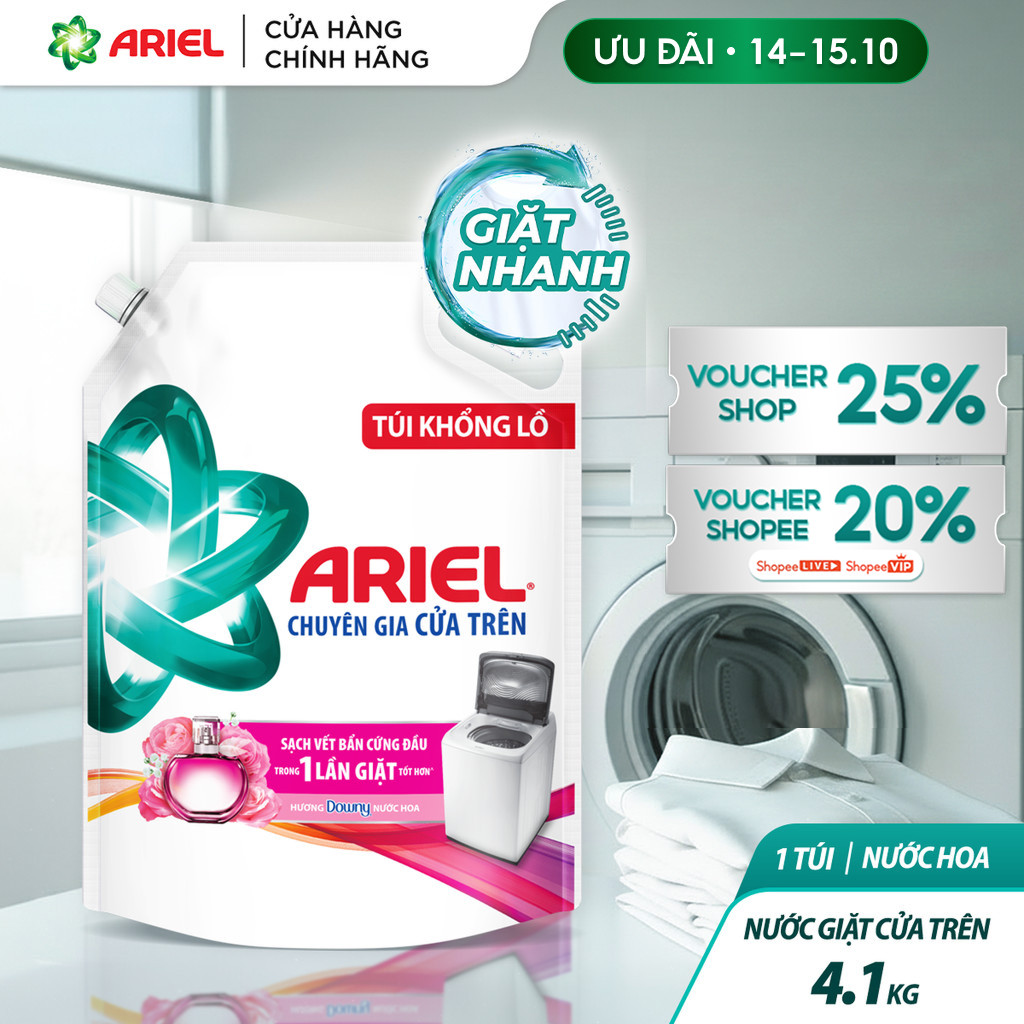 Nước Giặt cửa trên ARIEL Hương Downy Nước Hoa 4.1KG / Nước giặt 10X giặt sạch…