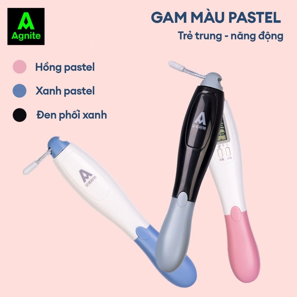 Dây nhảy đếm số điện tử Agnite tích hợp nhiều chế độ, nhỏ gọn, dễ dàng sử dụng để tập luyện tại nhà, tiện lợi