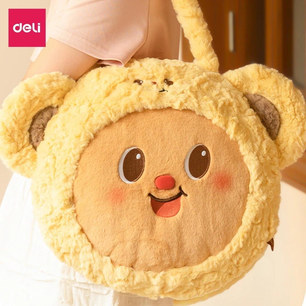 Túi Đeo Vai Đa Năng ButterBear x Deli Túi Học Thêm Hình Gấu Bơ Dễ Thương Bề Mặt Lông Mềm Mại Chất Lượng Cao