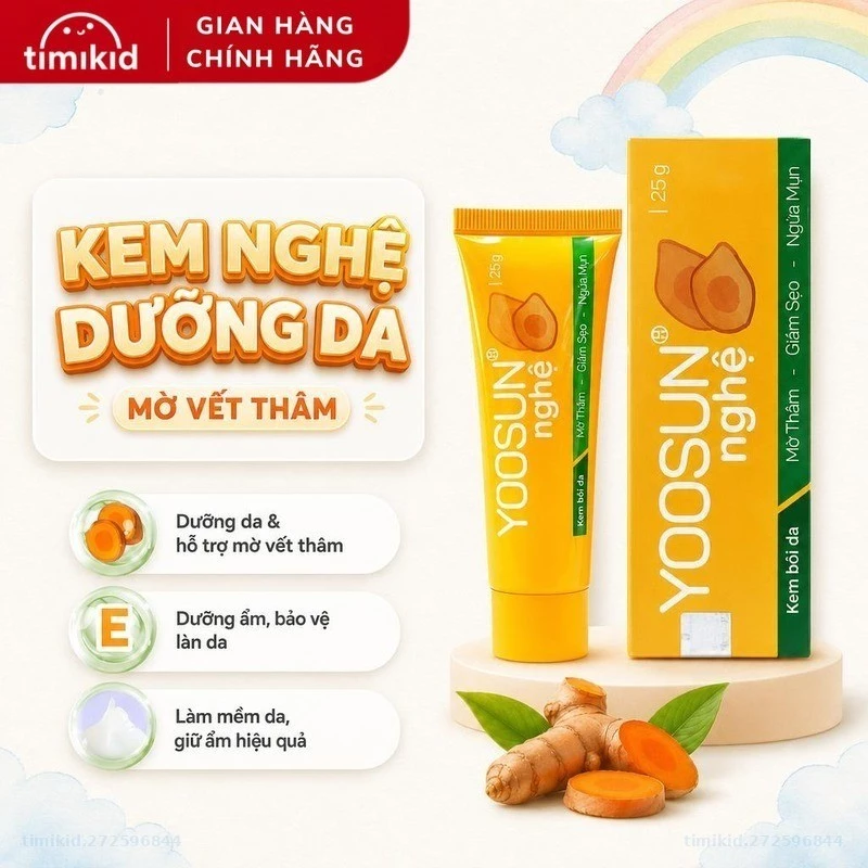 Kem Nghệ YOOSUN Dưỡng Da, Góp Phần Ngăn Ngừa, Làm Mờ Vết Thâm Do Mụn - Tuýp 25g