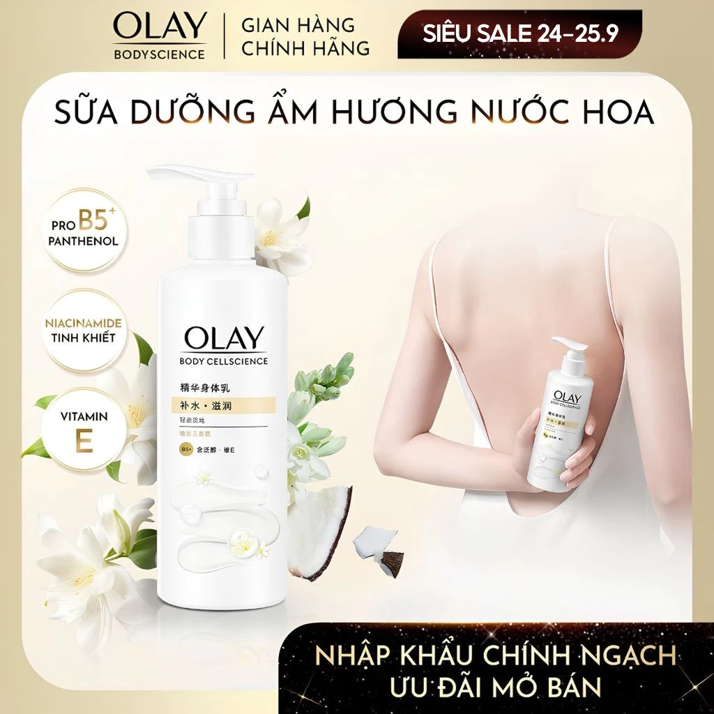 [LIVE] Sữa Dưỡng Thể Dưỡng Ẩm Chuyên Sâu Olay Với Vitamin B5+ Hương Nước Hoa Dạ Lan Hương 260G