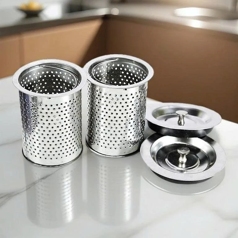 Bộ Lọc Rác Bồn Rửa Bát Inox Ngăn Mùi Nút chặn thoát nước, Khay giỏ lọc Cho Chậu Rửa