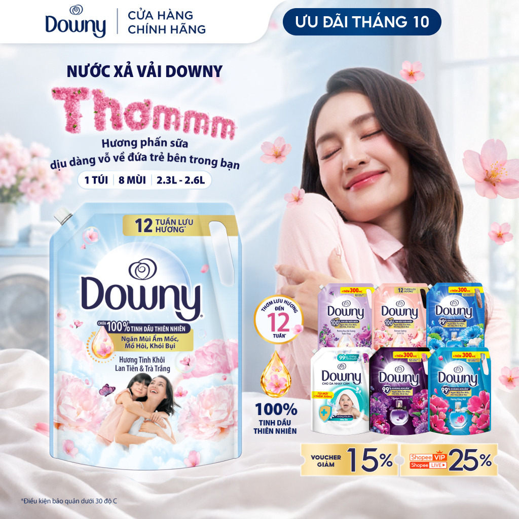 Nước Xả Vải Downy Tinh Khôi / Dịu Nhẹ / Xuân Hàn Quốc / Oải Hương /Huyền Bí…