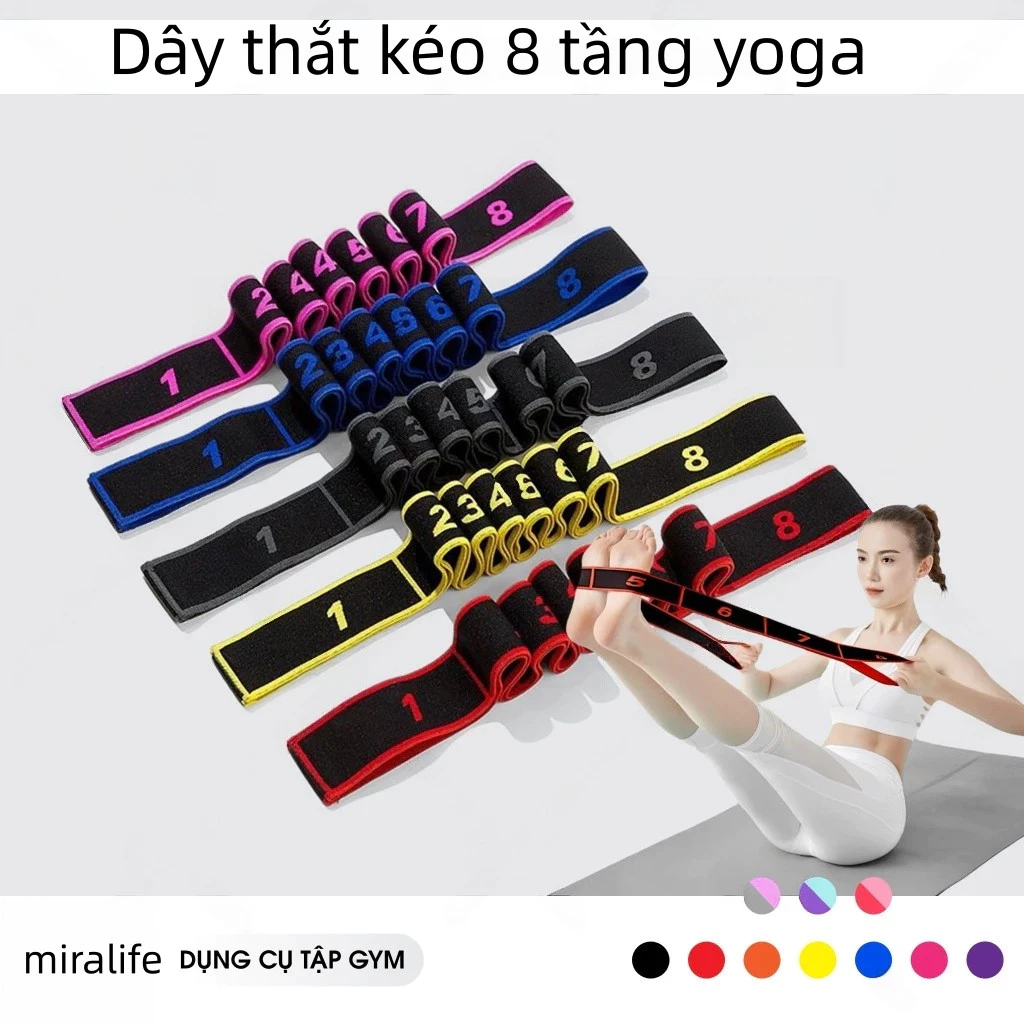 Dây Đai Kháng Lực 8 Tầng Hỗ Trợ Tập Yoga Uốn Dẻo, Tập Múa - DayYoga-8Tang
