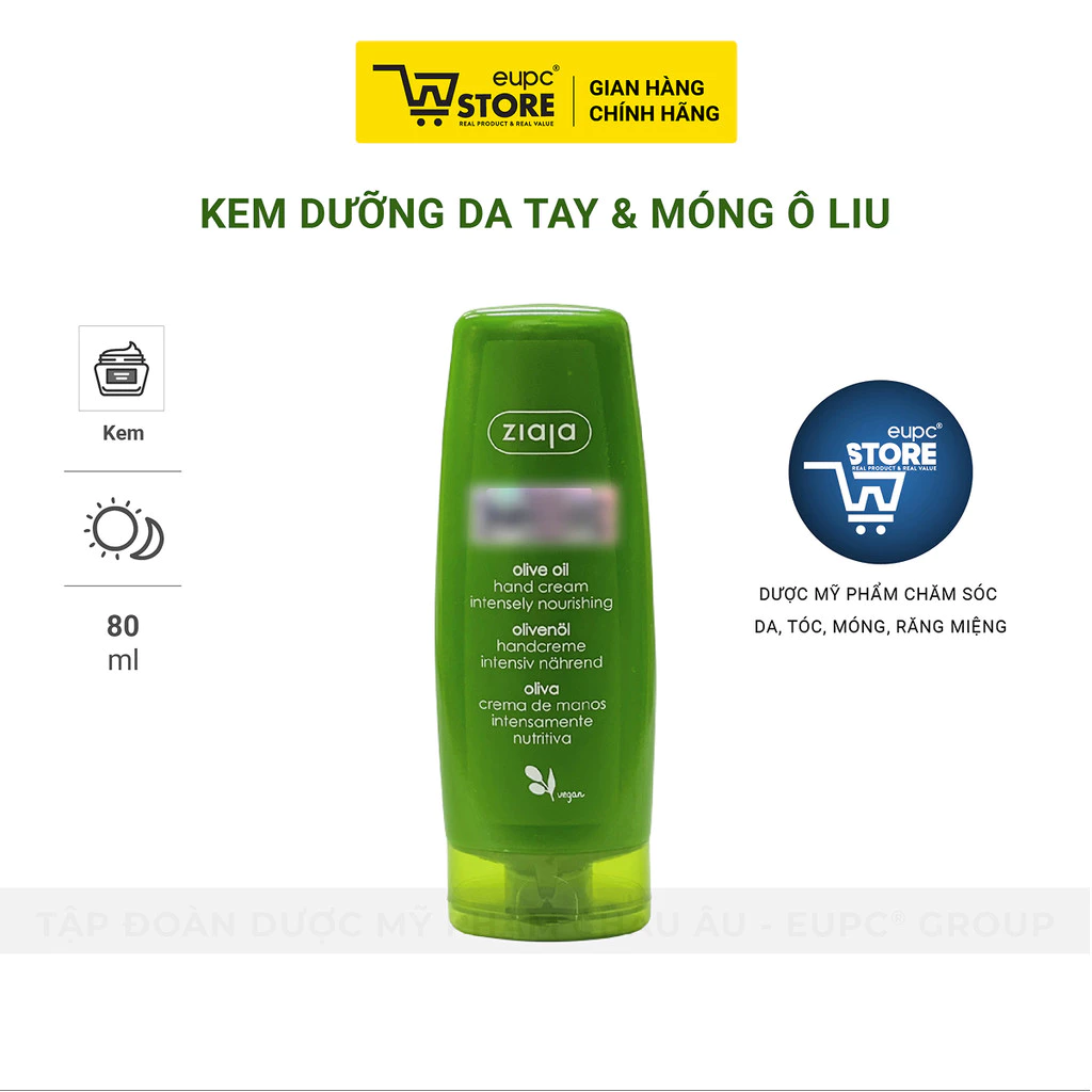 Kem Dưỡng Da Tay Và Móng Ô Liu Ziaja 80ml Giúp Dưỡng Da Mềm Mịn, Giảm Tình Trạng Gãy Vỡ, Móng EUPC STORE