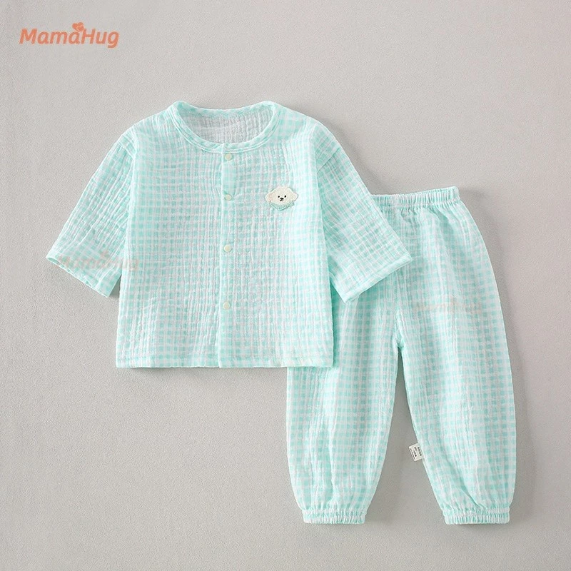 Bộ Đồ Ngủ Trẻ Em Gạc Cotton Nguyên Chất Homewear Cho Bé Trai Và Bé Gái Xuân Hè Mới Đa Năng 2 Món Đồ Ngủ Tất Cả Các Mùa Mềm Mại Thoáng Khí Cho Bé Bộ Quần Áo Ngủ Trẻ Em