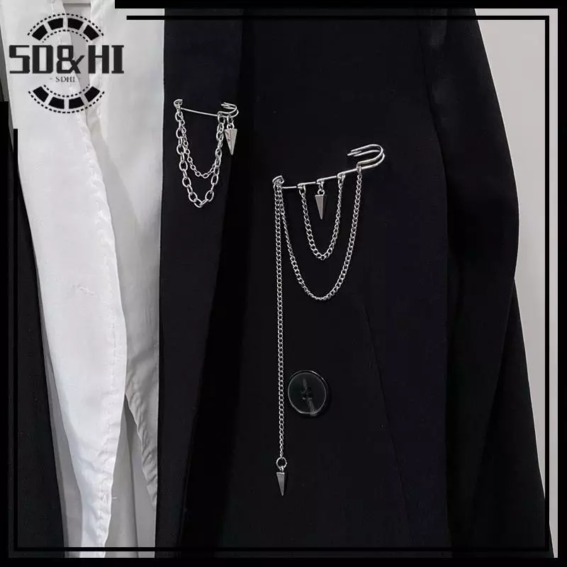[SD & HI] Trâm cài mặt dây chuyền Dark sel dành cho nam nữ Trâm cài cổ điển Punk Stay Gothic Bông tai Kẹp trang sức dạo phố (vn)