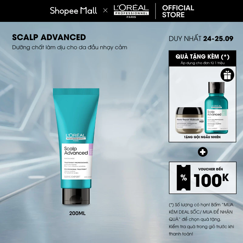 Dung dịch xả cấp ẩm, làm dịu & cân bằng da đầu và tóc chuyên nghiệp Scalp Advanced 200ml