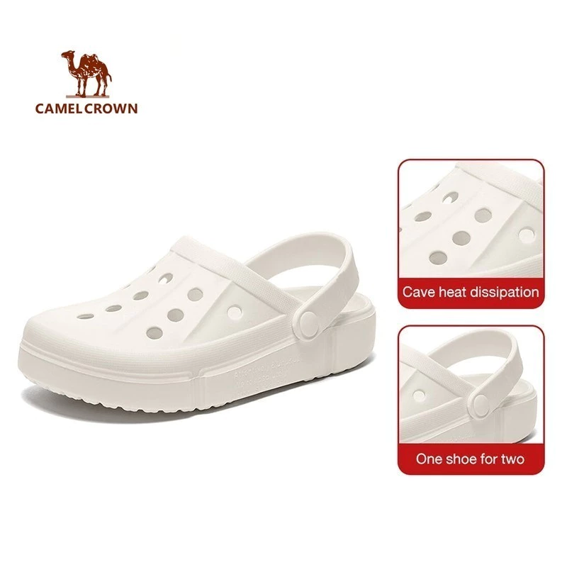CAMEL CROWN SPORTS Sandal lỗ bít mũi đáy dày chống trượt mùa hè cho nữ