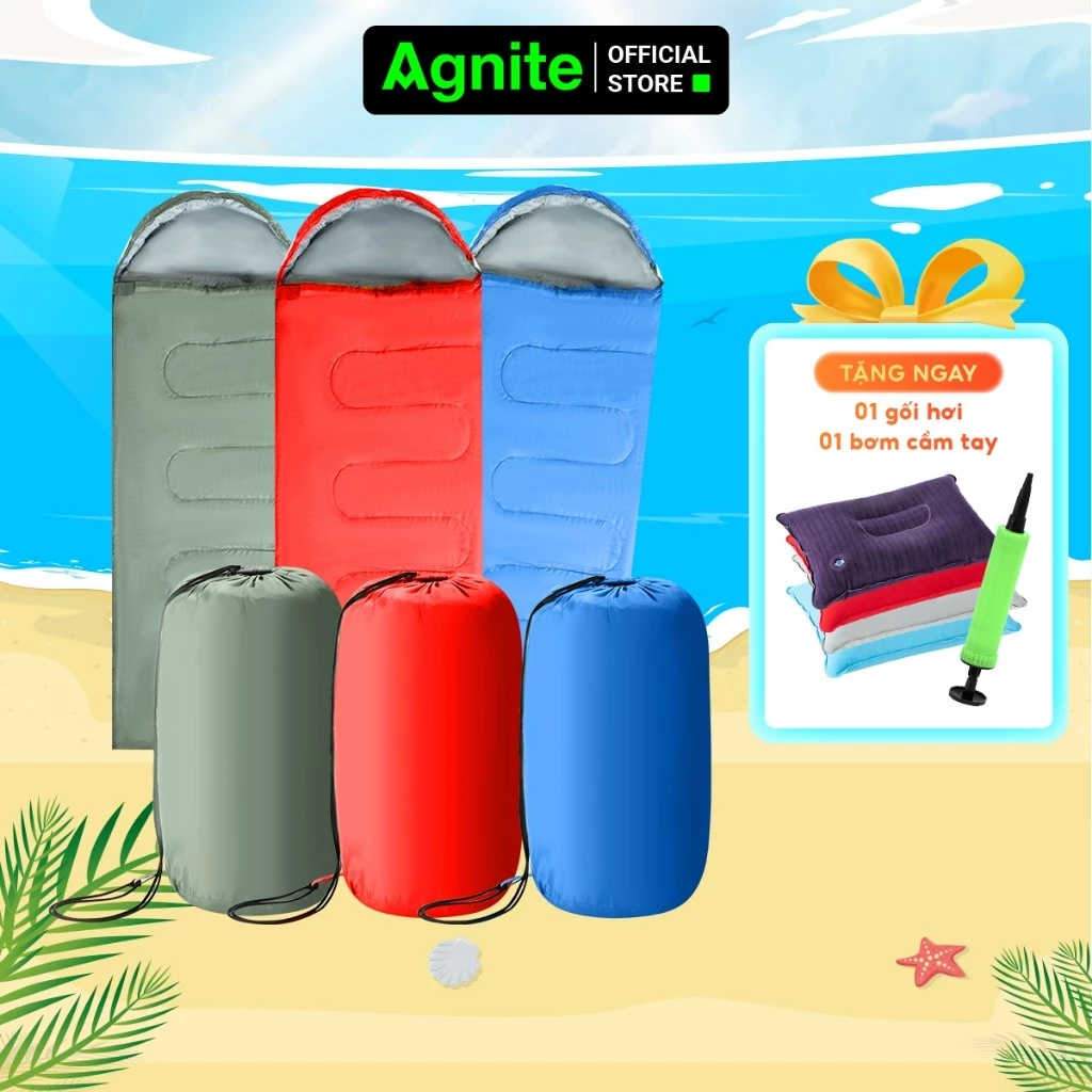 [MUA 3 GIẢM 30%] Túi ngủ văn phòng Agnite chống thấm nước, rộng rãi, dễ gập gọn tiện lợi rộng rãi, 3 màu