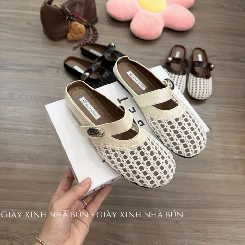 Giày Sục Nữ Ren Lưới - Sục Mary Jane Đế Mềm Thoáng Khí Êm Chân Chuẩn Size Thanh Lịch Dễ Phối Hằng Ngày N0019