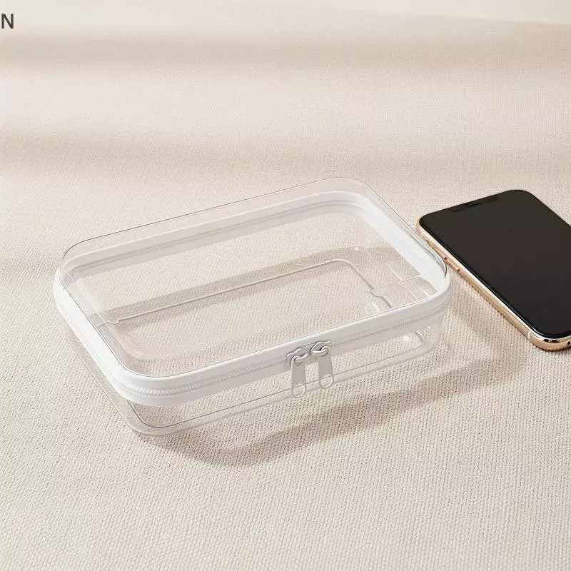 NS Trong Suốt Vỏ Cứng Có Dây Kéo Túi Vệ Sinh Chống Thấm Nước Trong Suốt PVC Túi Đựng Mỹ Phẩm Du Lịch Di Động Sắp Xếp Lưu Trữ NS