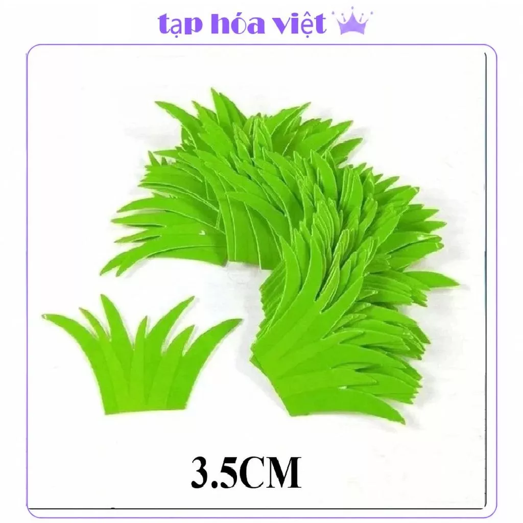GÓI BỤI CỎ giấy trang trí bánh sinh nhật, thẻ giấy đám cỏ xanh trang trí bánh kem