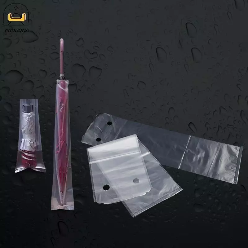 GUOUQNA 100 Chiếc Túi Ô Dùng Một Lần Trong Suốt Nhựa Chống Thấm Nước Ô Cho Khách Sạn Sảnh Cửa Túi Ô