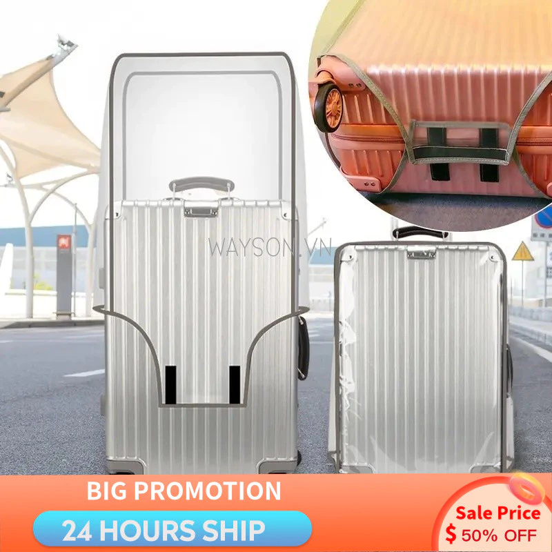 {READY STOCK} Vỏ hành lý du lịch trong suốt Vỏ bảo vệ hành lý chống nước Vỏ bảo vệ chống bụi cho vỏ vali 16-30 Inch