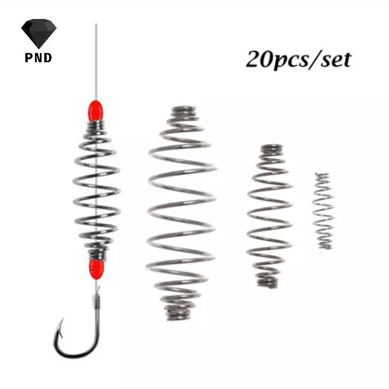 PND 20 Chiếc Thép Không Gỉ 304 Hình Ô Liu Lò Xo Mồi Ăn Ăn Cá Chép Câu Cá raoog