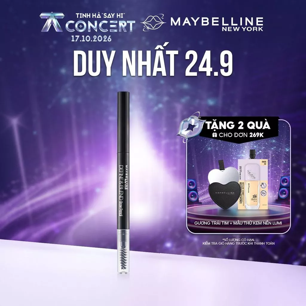 Chì Kẻ Mày 2 Đầu sắc nét tự nhiên Maybelline New York Define & Blend Brow Pencil 0.16g