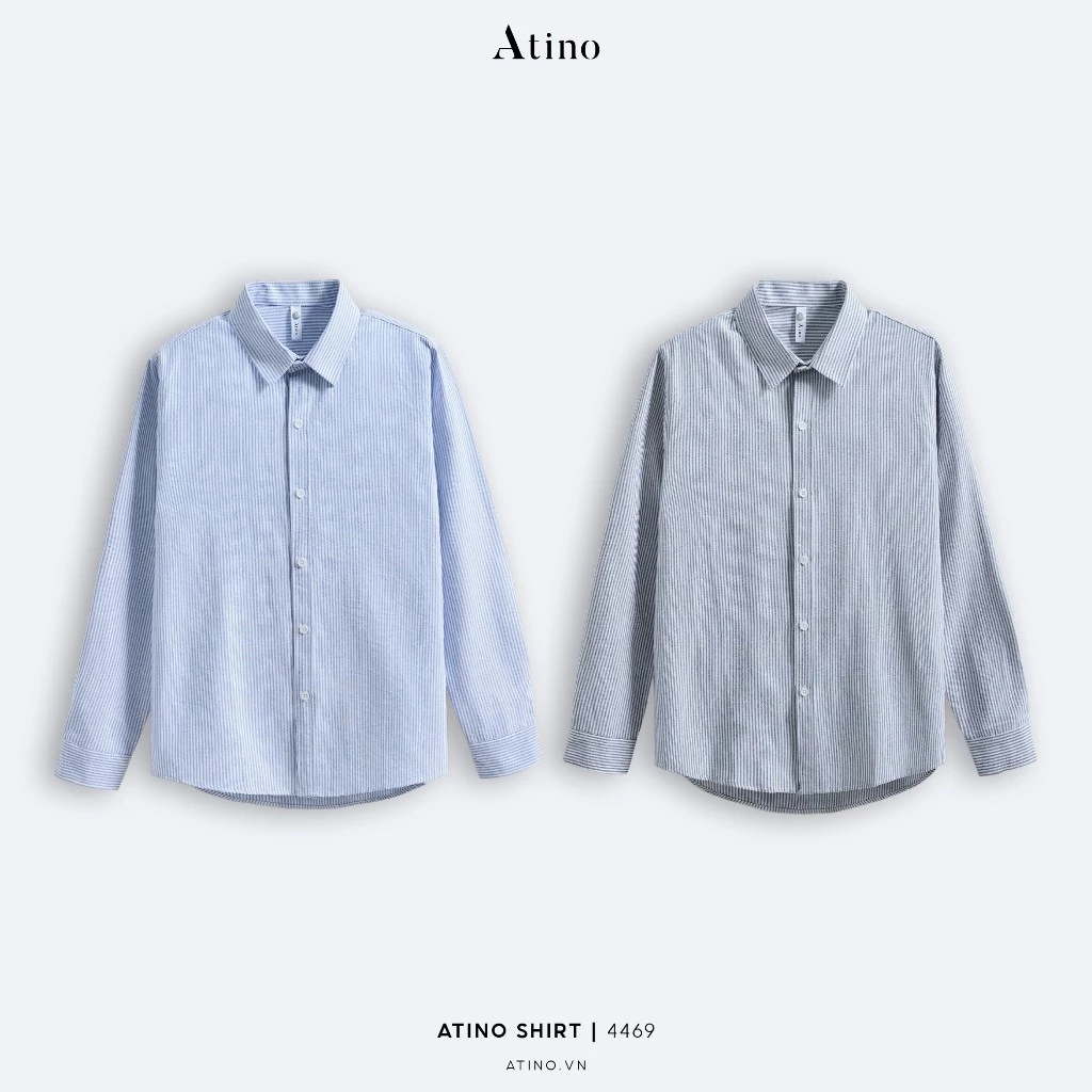 Áo Sơ Mi Dài Tay ATINO, Hoạ tiết kẻ CLASSIC 2.4469