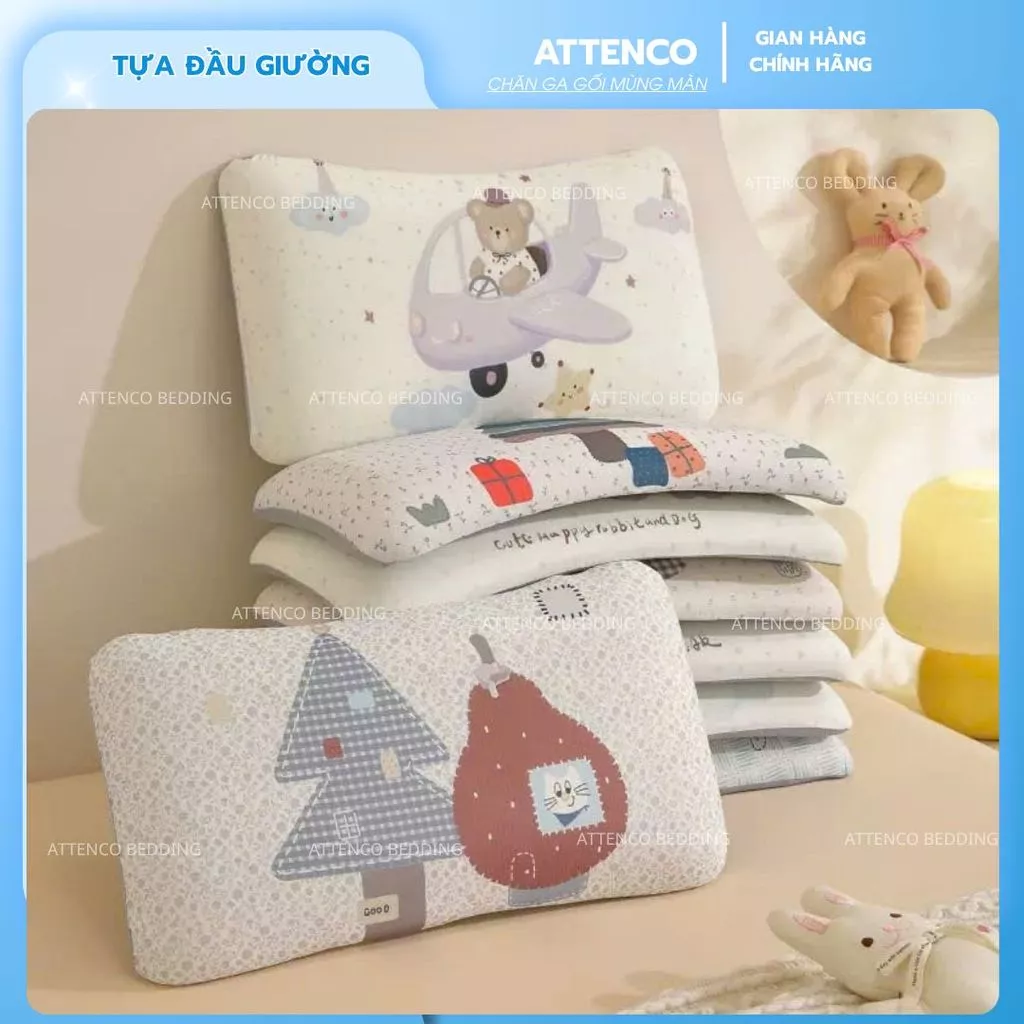Gối Băng Lạnh Cho Bé Ruột Bông Matxa Mềm Mại Kích Thước 30x50 Nhỏ Gọn Siêu Êm_ ATTENCO BEDDING