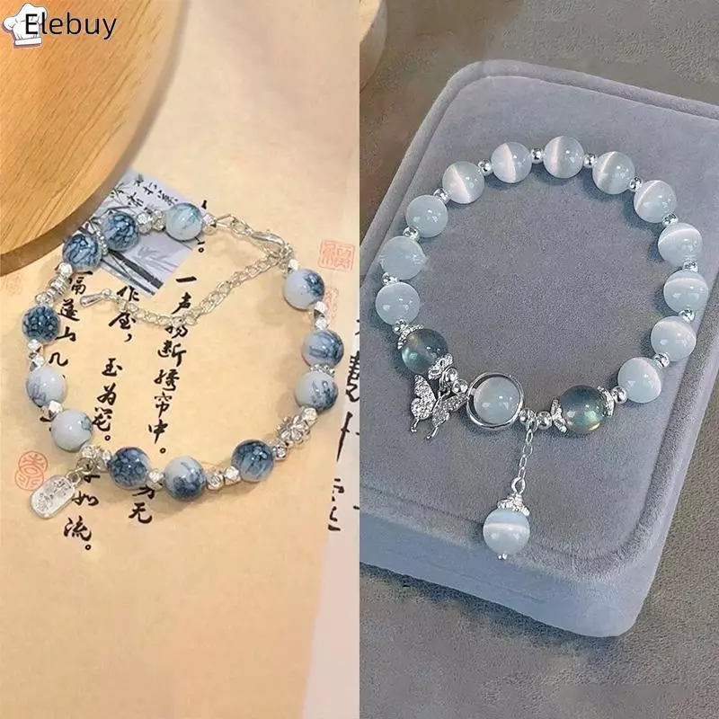 [Ele-T] Nhẹ Sang Trọng Ngọt Ngào sel Vòng Tay Nữ Thời Trang Bé Gái Giả Tưởng Đính Hạt Dây Đàn Hồi Vòng Tay Phụ Kiện Trang Sức Quà Tặng