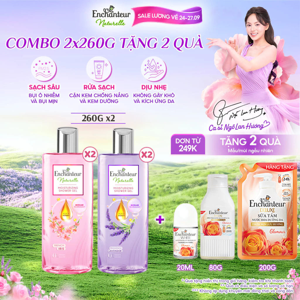 Combo 2 Sữa tắm dưỡng da thiên nhiên Enchanteur Naturelle ( 260g x 2 )