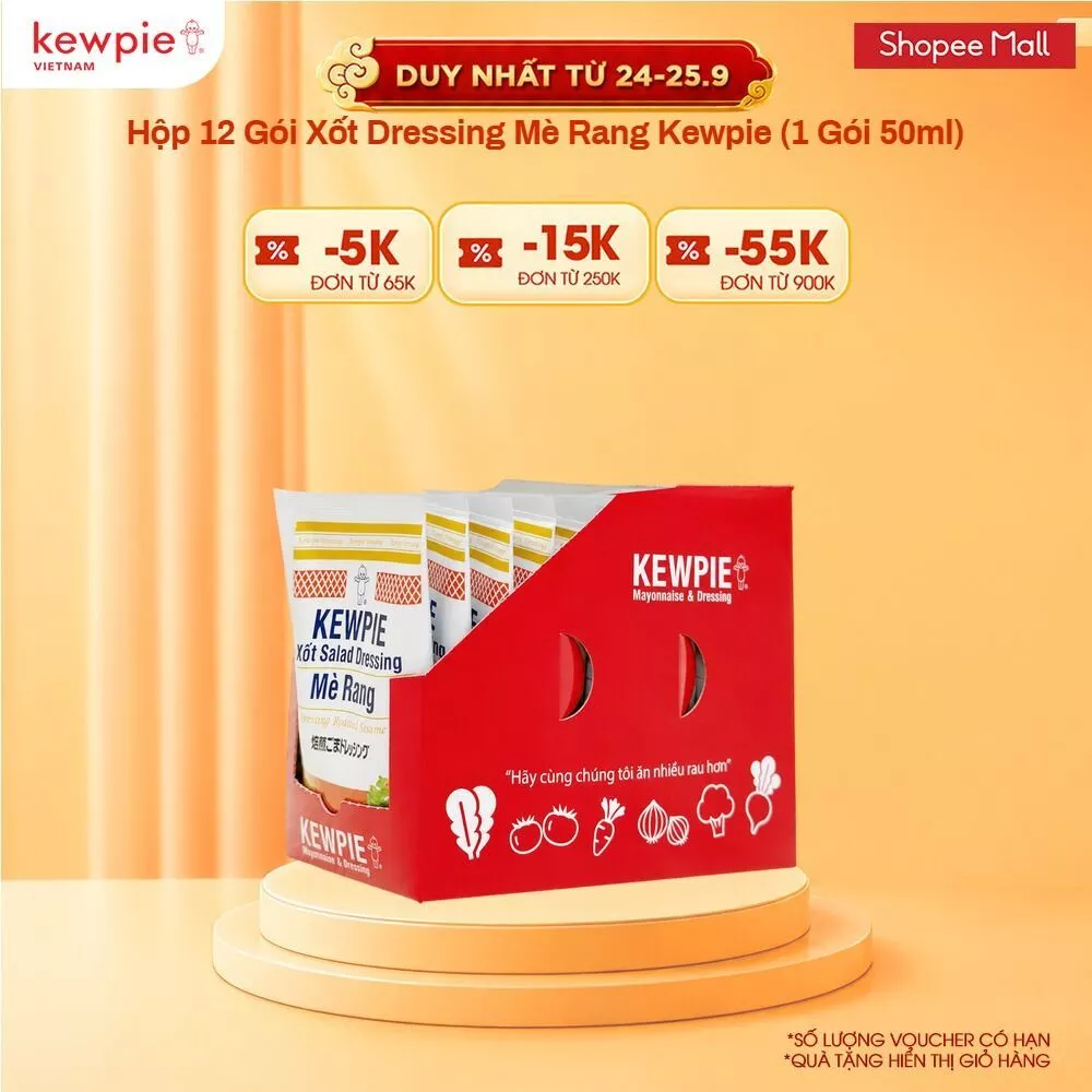 Hộp 12 Gói Xốt Dressing Mè Rang Kewpie (1 Gói 50ml)