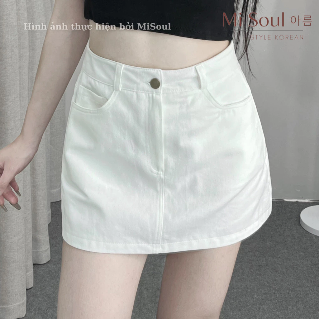 Chân Váy Kaki Dáng Ngắn Có Lót Trong, Chân Váy Kaki Dáng Ngắn Mini Cạp Khuy basic WSHJ16