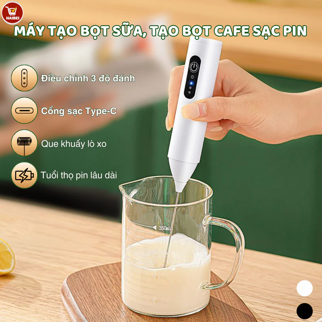 Máy đánh trứng điện, máy tạo bọt sữa, sạc điện, tốc độ điều chỉnh được, cầm tay tiện lợi.