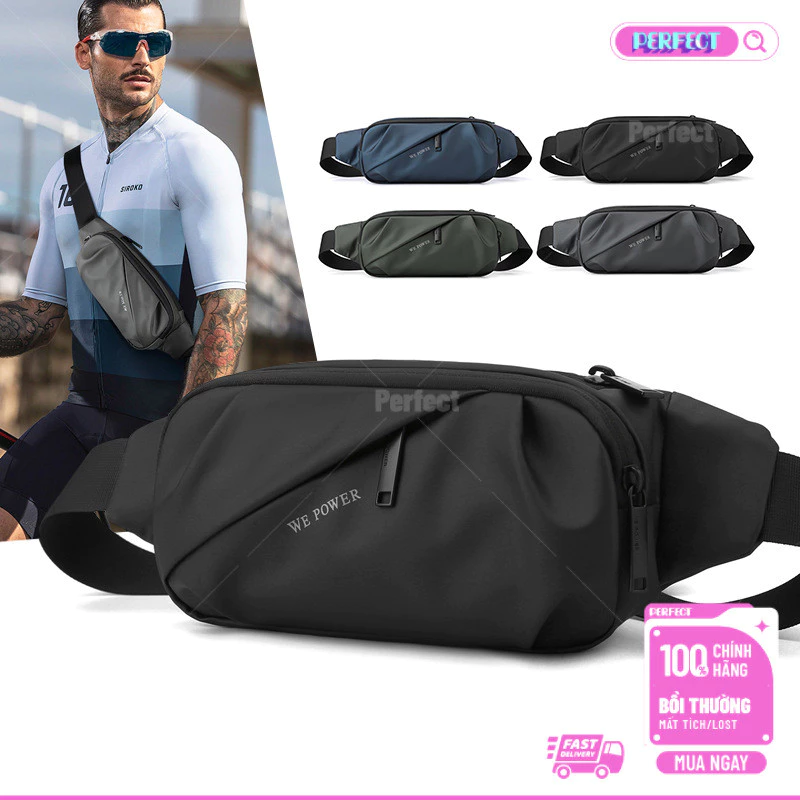 Hỏa Tốc,Túi bao tử nam Backpack túi đeo chéo túi đeo hông nam nữ chống nước bền bỉ