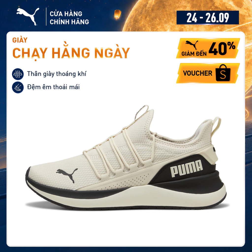 Giày Chạy Bộ PUMA Unisex Softride Carson 2 Pulse Alpine Snow-Black Màu Trắng