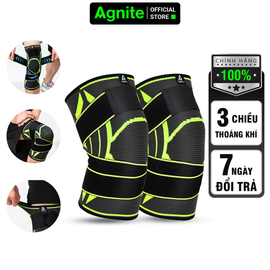 Đai quấn bảo vệ bó gối thoáng khí Agnite chính hãng, sản phẩm cao cấp, tiện lợi, đảm bảo an toàn khi tập luyện thể thao