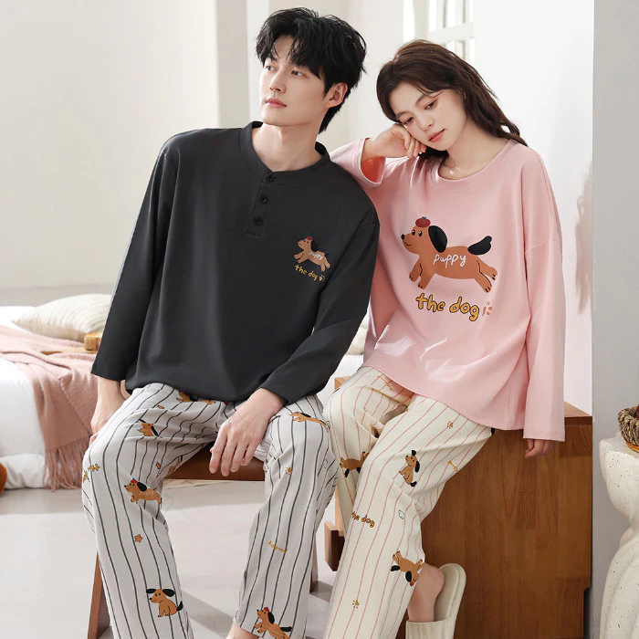 Cặp Đôi Bộ Đồ Ngủ Bộ Đồ Ngủ Nam Nữ Thu Đông Đồ Ngủ Người Phụ Nữ Tay Dài Người Hoạt Hình Rời Mặc Ở Nhà Mặc Ngủ