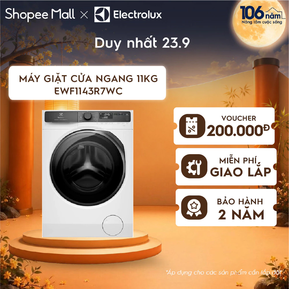 Free giao lắp - Máy giặt cửa ngang Electrolux 11kg UltimateCare 700 - Trắng EWF1143R7WC