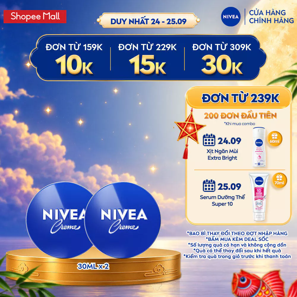 Bộ 02 Kem Dưỡng Ẩm NIVEA Crème (30mlx2) - 80101x2