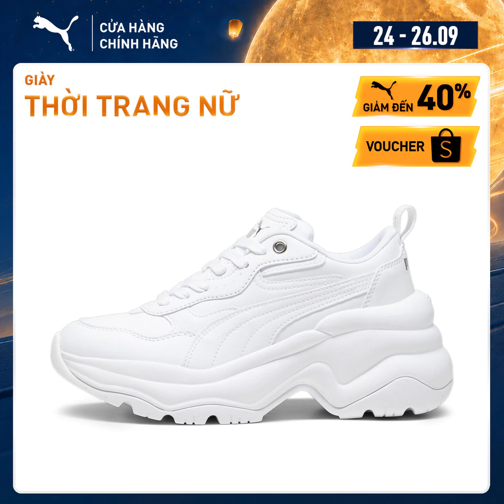 Giày Thời Trang PUMA Nữ Cilia Wedge White-Silver Màu Trắng