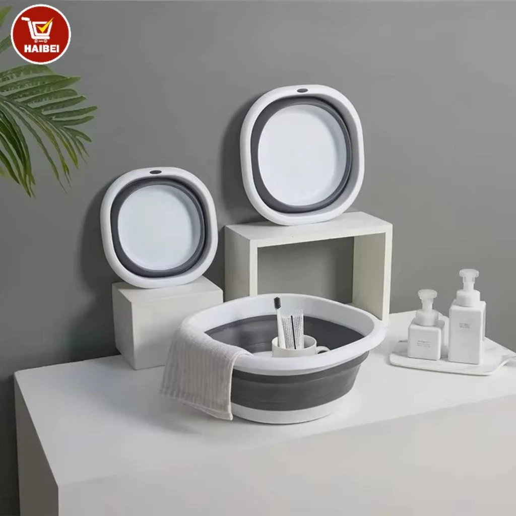 Thau Gấp Gọn,Chậu ngâm chân gấp gọn,Thau nhựa gấp gọn thông minh đa năng thuận tiện dùng trong nhà bếp, đi du lịch